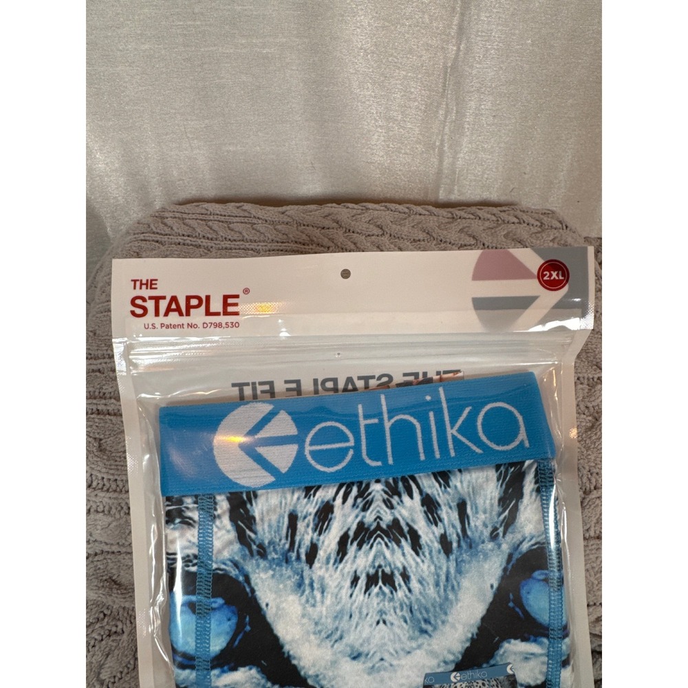 NWT Ethika The Staple Fit Boxer Briefs Men's 2XL Blue‎ snow White Leopard Print - Picture 2 of 4